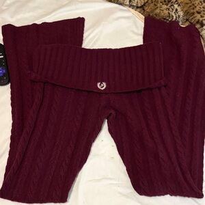 Pink Burgundy Knit Pants
